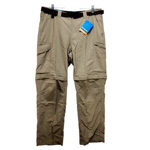 Columbia Fossil Silver Ridge Stretch Convertible Pants Shorts Men's NWT Brown